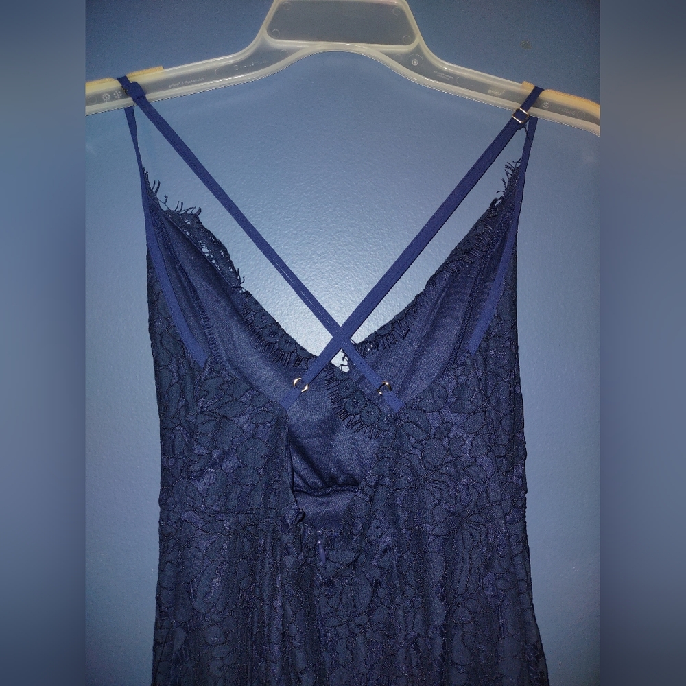 Lulus Flirting with Desire Navy Blue Lace Bodycon Dress XS - Picture 6 of 7